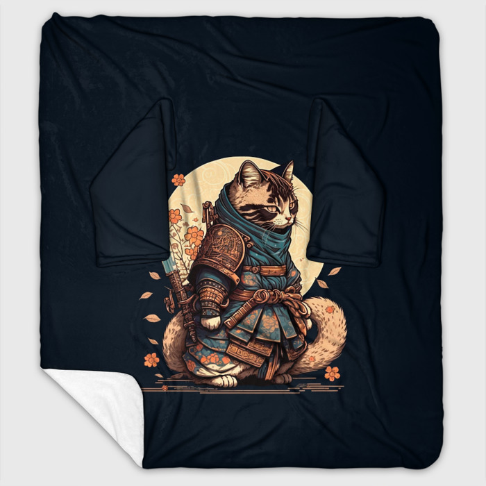 Плед с рукавами Самурайский кот фото