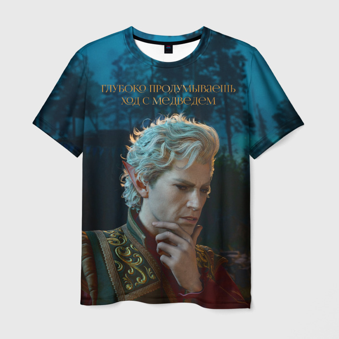 Мужская футболка 3D Астарион и медведь фото