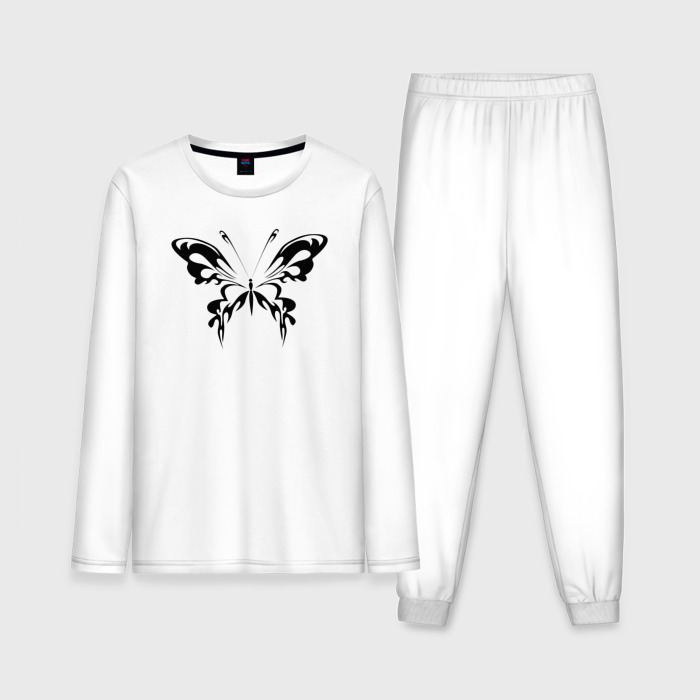Мужская пижама с лонгсливом хлопок Силуэт бабочки фото