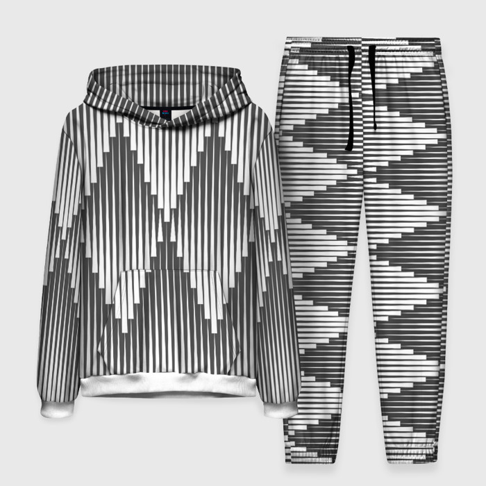 Мужской костюм с толстовкой 3D Большие вдавленные ромбы фото