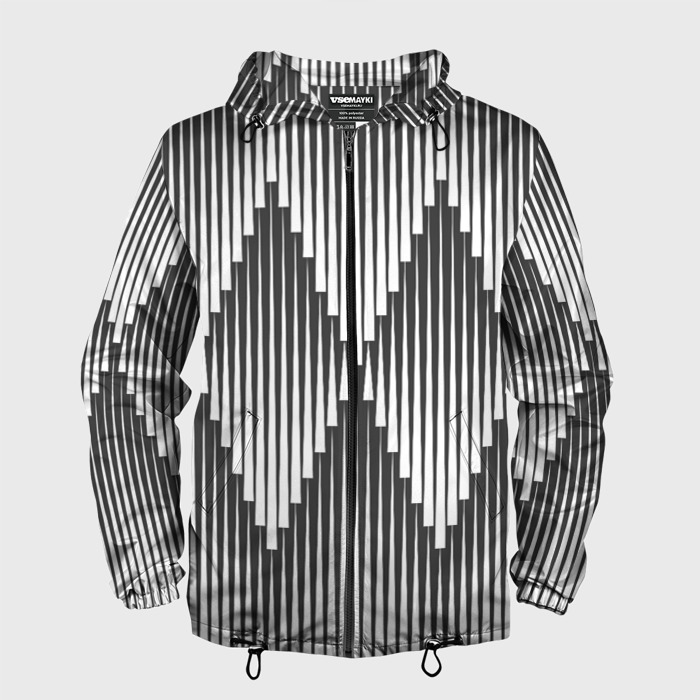 Мужская ветровка 3D Большие вдавленные ромбы фото