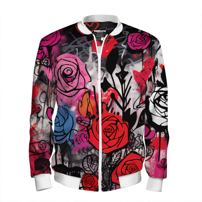 Мужской бомбер 3D Эмоции цветов фото
