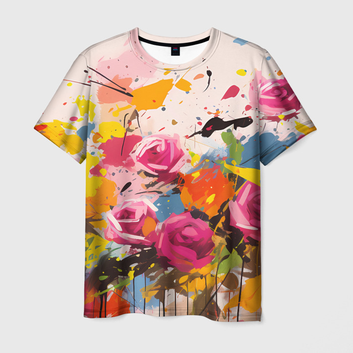 Мужская футболка 3D Цветочный портрет фото