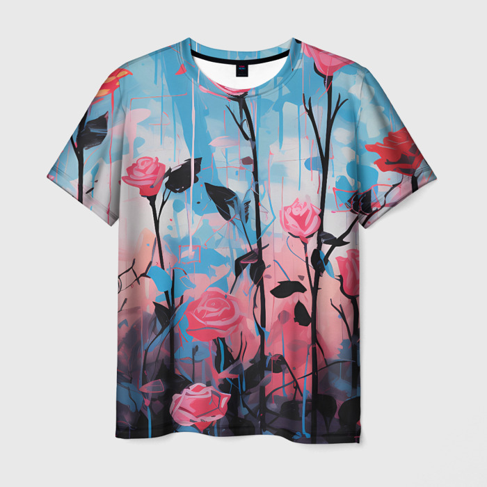 Мужская футболка 3D Цветочная аура фото