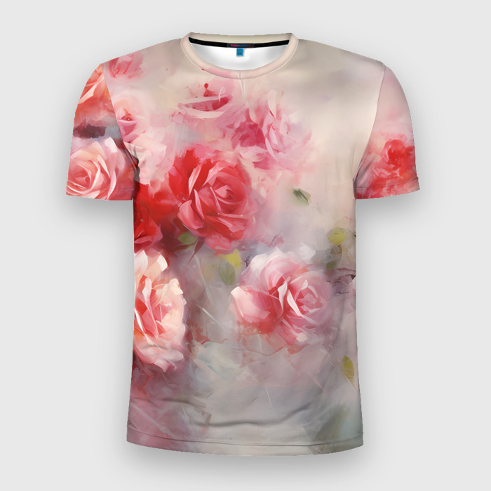 Мужская футболка 3D Slim Розовый ветер фото