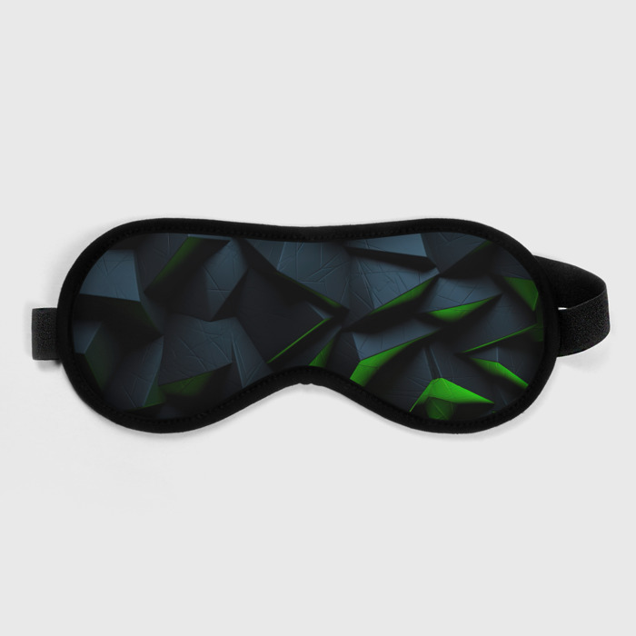 Маска для сна 3D Черные и  зеленые плиты фото