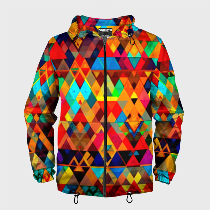 Мужская ветровка 3D Абстрактный разноцветный фото
