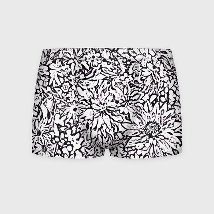 Мужские трусы 3D Абстракция фиолетовые цветы фото