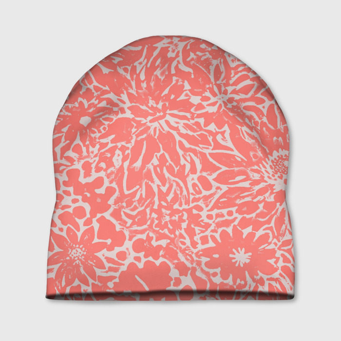 Шапка 3D Цветочный персиковый фото