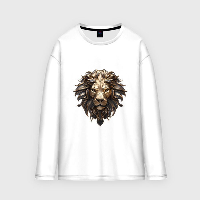 Мужской лонгслив oversize хлопок Металлический лев фото