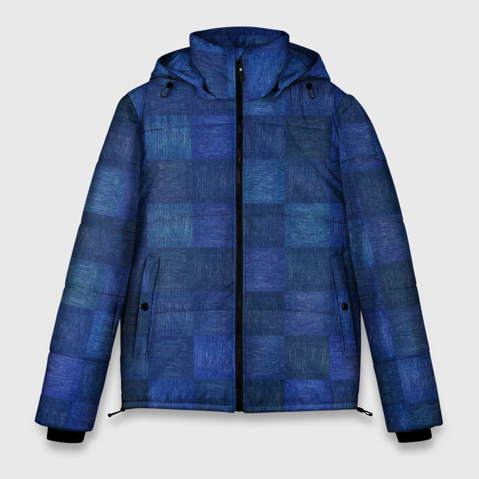Мужская зимняя куртка 3D Джинсовая клетка фото