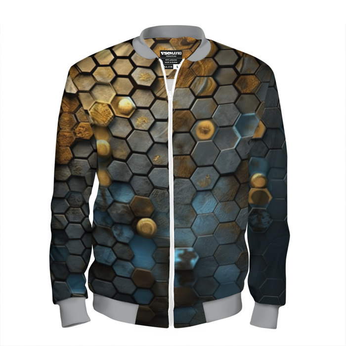 Мужской бомбер 3D Позолоченая броня фото