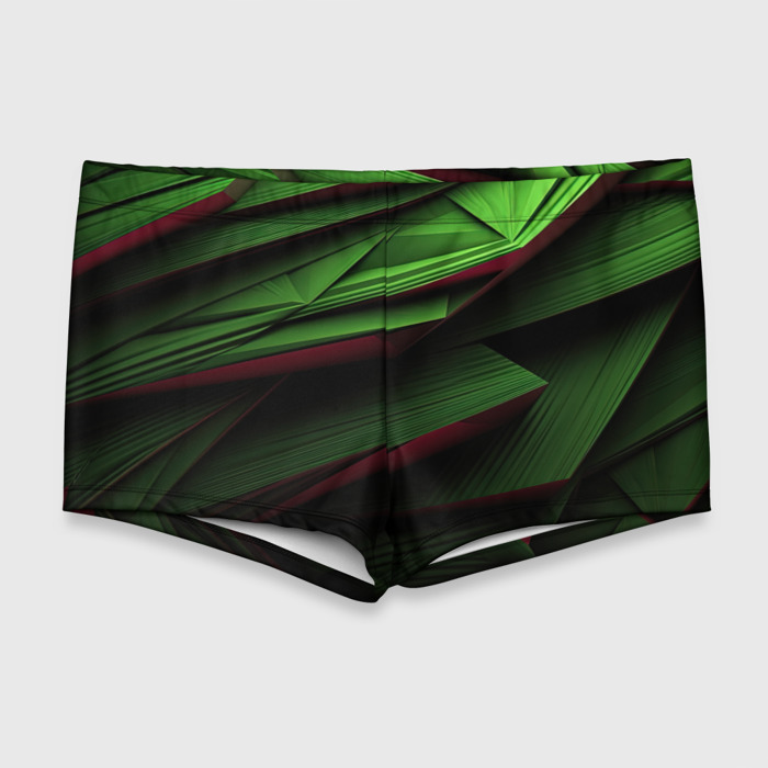 Мужские купальные плавки 3D Зеленые абстрактные полосы фото