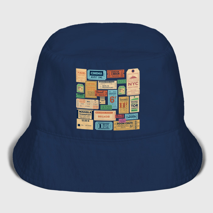 Мужская панама хлопок Винтажные билеты фото