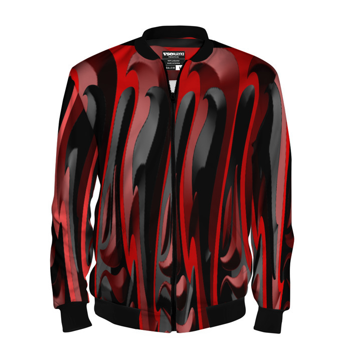 Мужской бомбер 3D Пластик красно черный фото