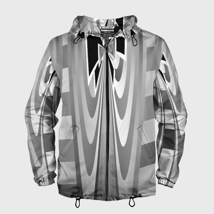 Мужская ветровка 3D Серая геометрия фото