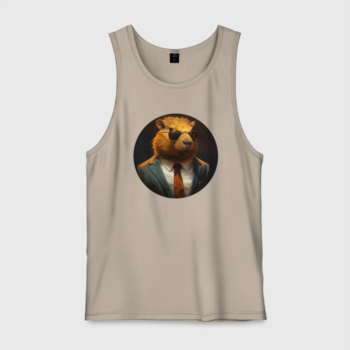 Мужская майка хлопок Капибара агент фото