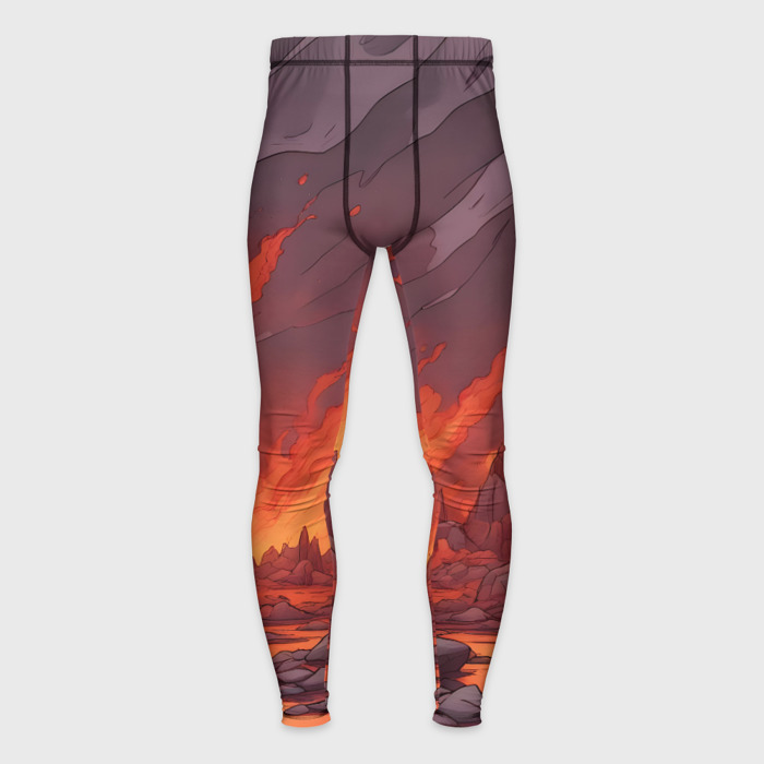 Мужские тайтсы 3D Адский огонь фото