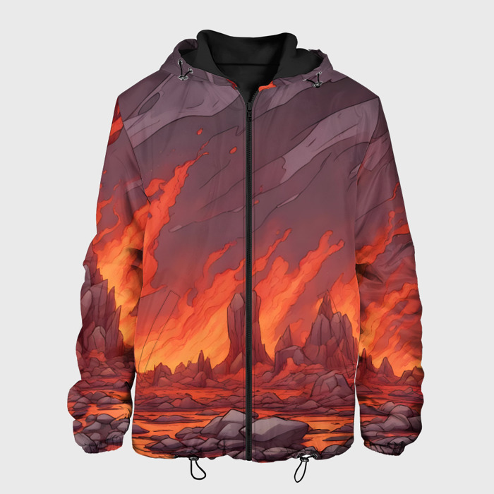 Мужская куртка 3D Адский огонь фото