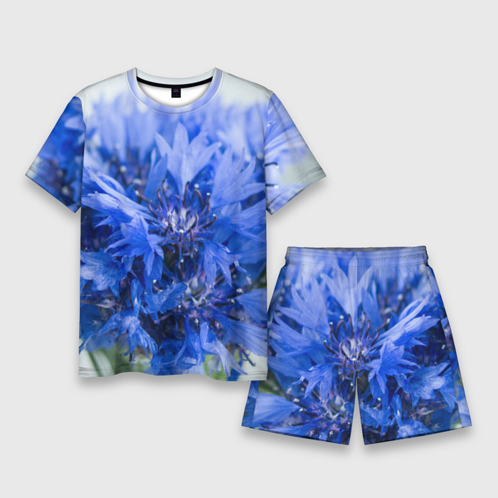 Мужской костюм с шортами 3D Цветы васильки фото
