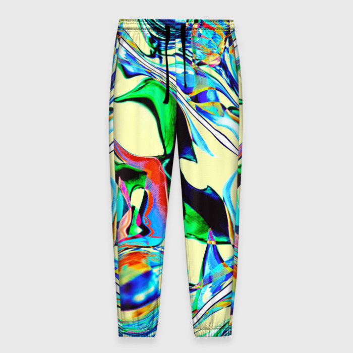 Мужские брюки 3D Яркие абстрактные разводы фото