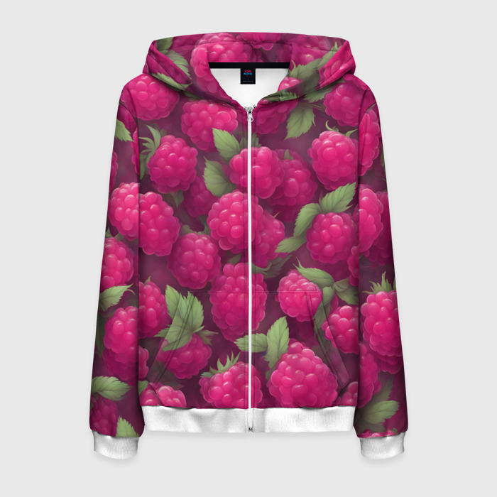 Мужская толстовка 3D на молнии Розовая малина фото