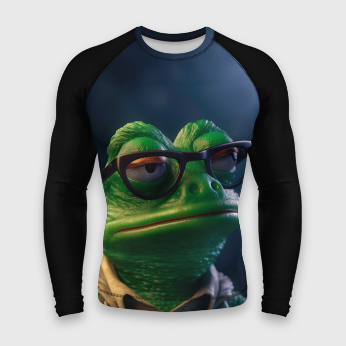 Мужской рашгард 3D Мудрый Пепе фото