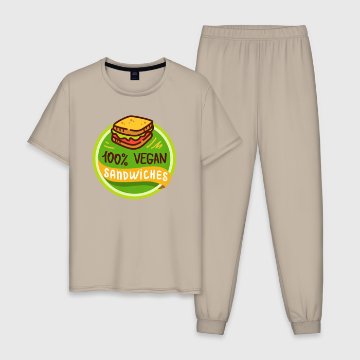 Мужская пижама хлопок Vegan sandwich фото