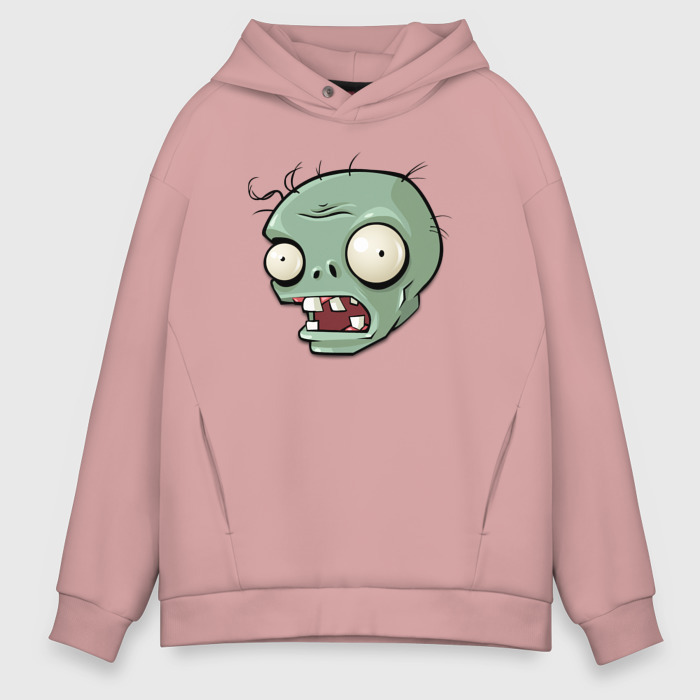 Мужское худи Oversize хлопок PvZ Голова зомби фото