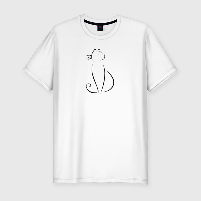 Мужская футболка хлопок Slim Счастливая кошечка фото