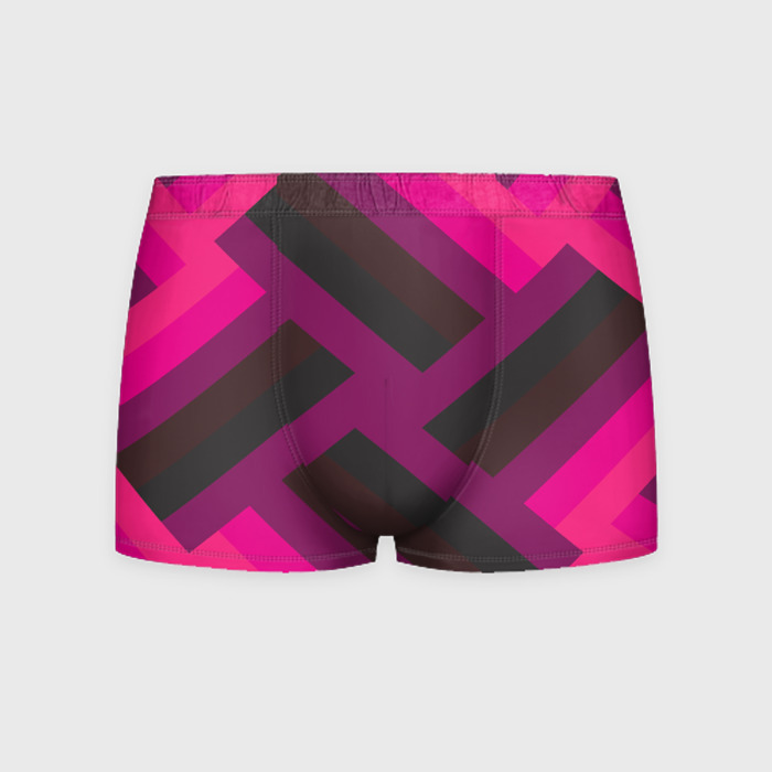 Мужские трусы 3D Розовый и тёмный паттерн фото