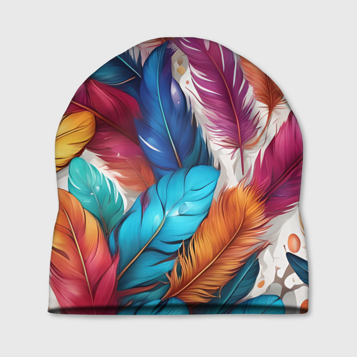 Шапка 3D Принт перья   нейросеть фото