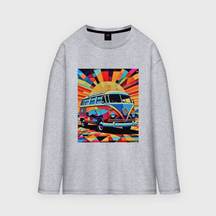 Мужской лонгслив oversize хлопок В машине на отдых фото