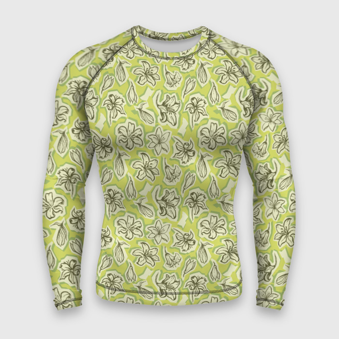 Мужской рашгард 3D Весенние лилии фото