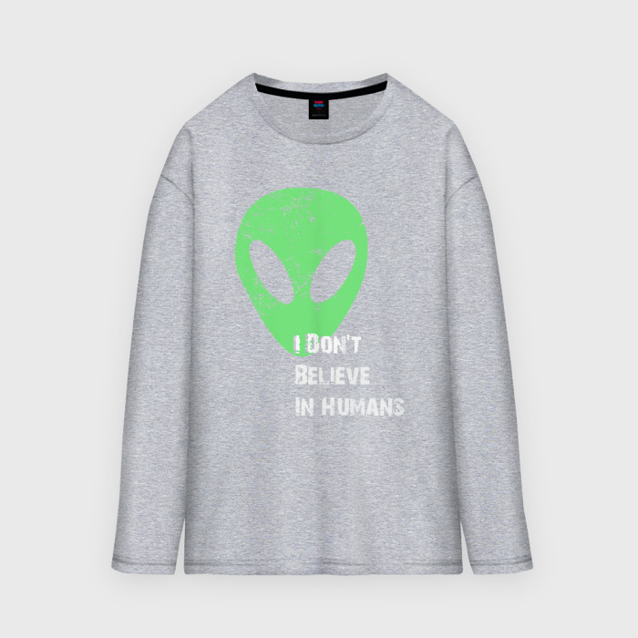 Мужской лонгслив oversize хлопок Я не верю в людей фото