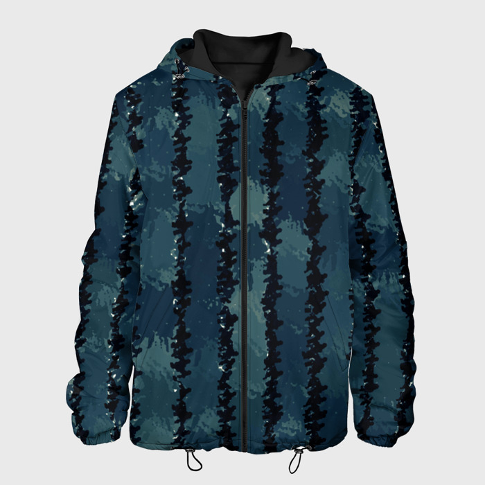 Мужская куртка 3D Вертикальные полосы тёмно зелёный фото