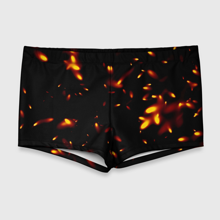 Мужские купальные плавки 3D Разлетающиеся искры пламени фото