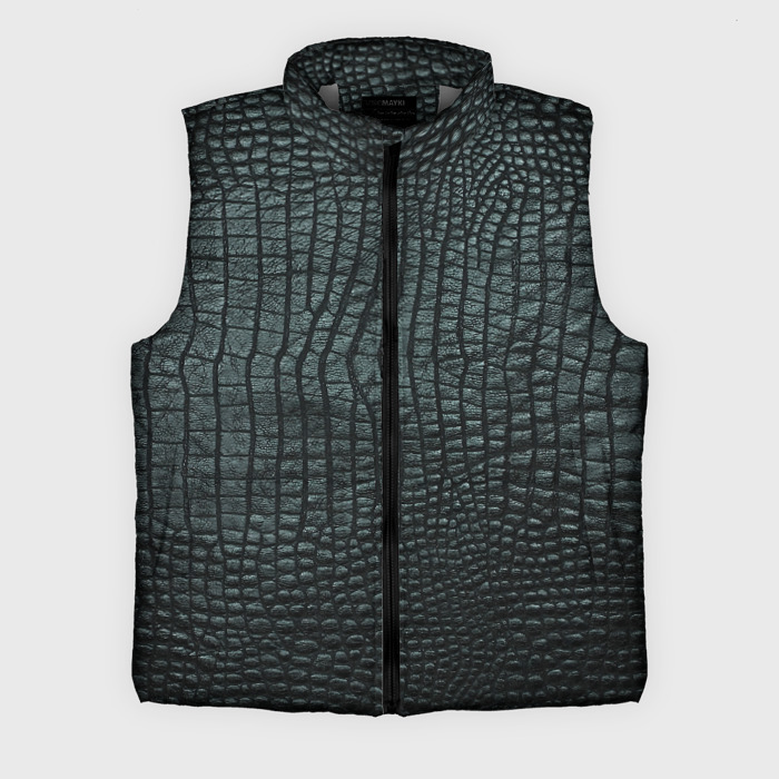 Мужской жилет утепленный 3D Текстура крокодиловой кожи фото