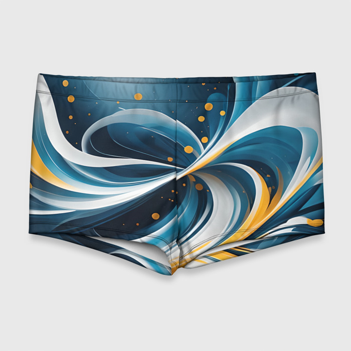 Мужские купальные плавки 3D Закрученная абстракция от нейросети фото