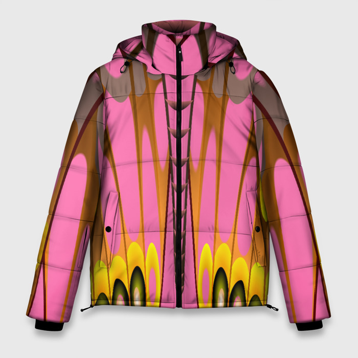 Мужская зимняя куртка 3D Розовый бабочкин мотив фото