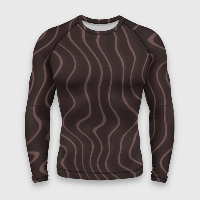 Мужской рашгард 3D Кривые линии красно коричневый фото