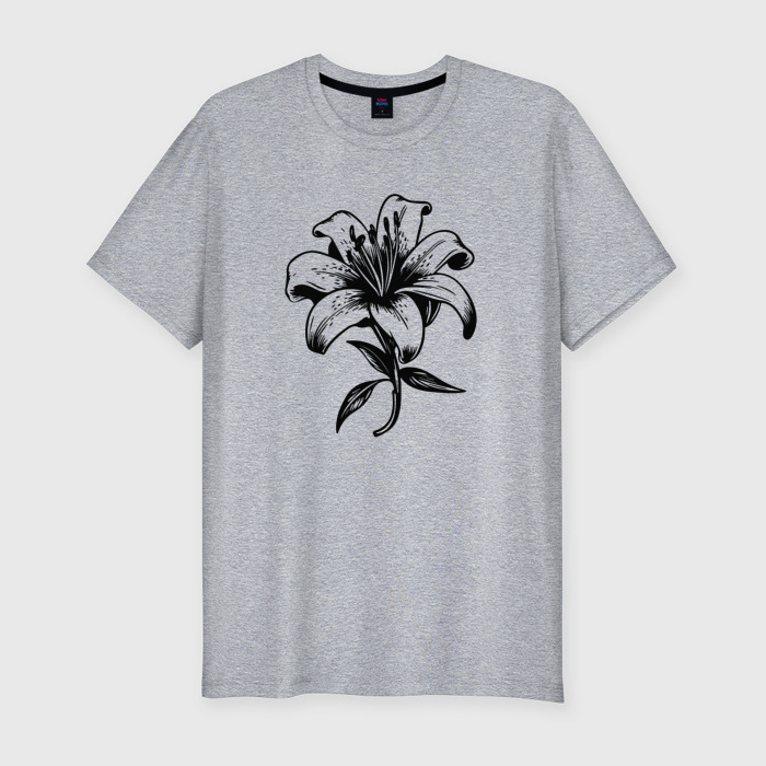 Мужская футболка хлопок Slim Просто лилия фото