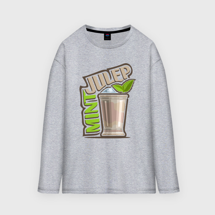 Мужской лонгслив oversize хлопок Мятный джулеп фото