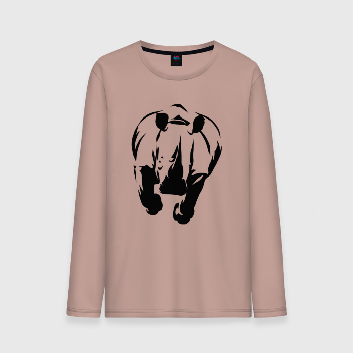 Мужской лонгслив хлопок Носорог атакует фото