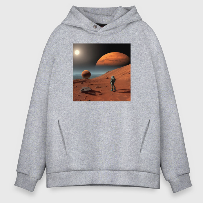 Мужское худи Oversize хлопок Человек на марсе фото