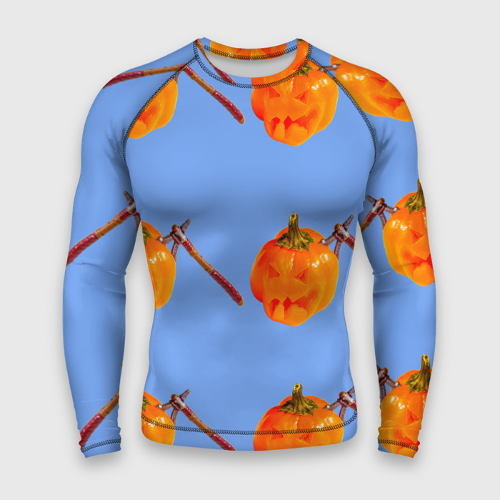 Мужской рашгард 3D Тыква с топором Хэллоуин фото