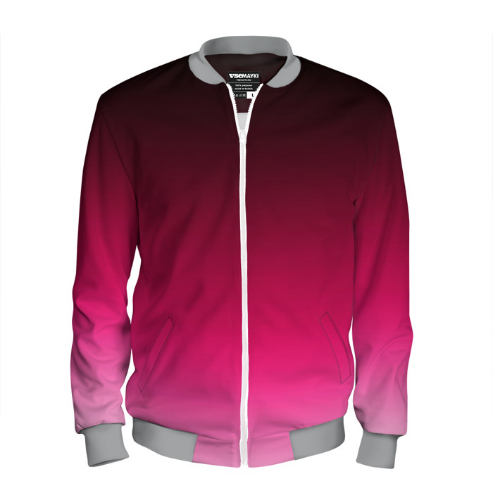 Мужской бомбер 3D Розово малиновый градиент фото