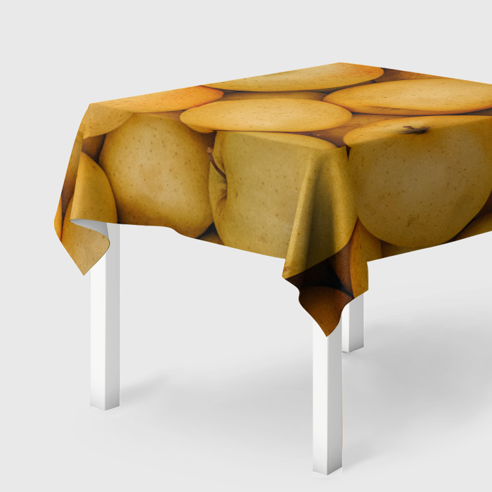 Скатерть 3D Жёлтые яблоки фото