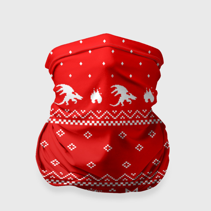 Бандана-труба 3D Свитер с драконами   паттерн фото