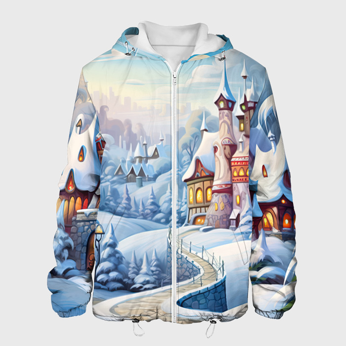 Мужская куртка 3D Новогодний     городок фото